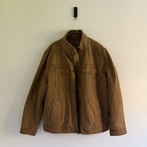 Levi's Men's Brown Cotton Canvas Field Jacket Quilted Lining Workwear Coat XL